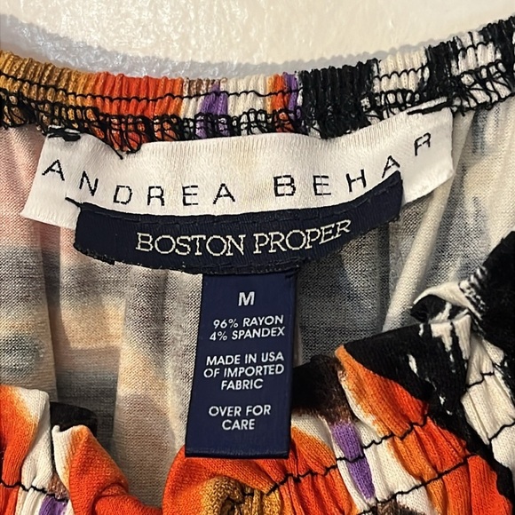 Boston Proper x Andrea Behar | Geometric midi dress Women’s size M stretch - Picture 6 of 7